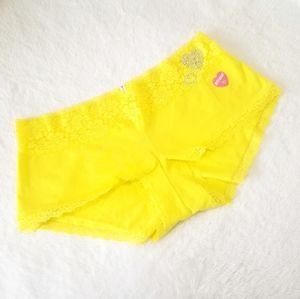 Victoria's Secret PINK Vintage VTG Low Rise Boyshort Panty Rhinestone Heart NWT